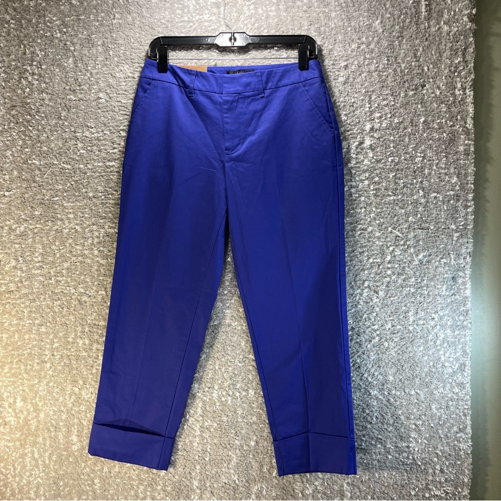 Mossimo Women's Capri Pants Fit 4 Mid Waist Curvy Hip Blue Purple Size‎ 4 NWT